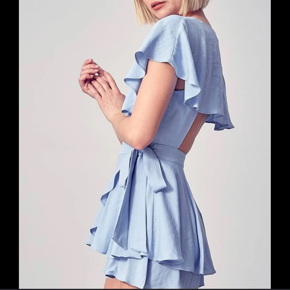 DO+BE Sky Blue Ruffle Romper